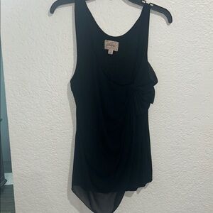 Deletta Black Top with elegant drape in front